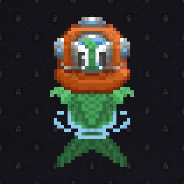 Pixel Art Fish Diver Clear by PixelCarvel